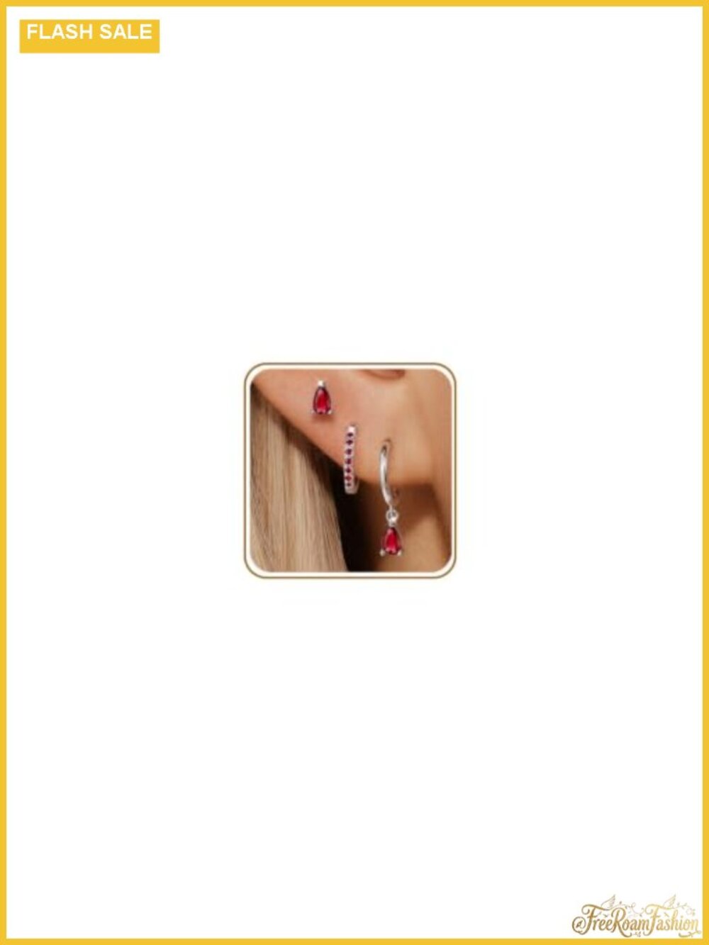 3 Pairs 925 Sterling Silver Huggie Hoop Earrings CZ Stud Drop Set